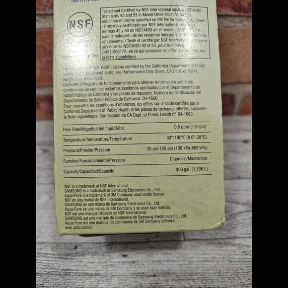 Samsung Aqua Pure Plus DA29-00003G Refrigerator Water Filter NIB Genuine - Picture 3 of 5